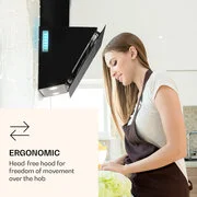 Klarstein Alina 60 Smart, páraelszívó, 60 cm, 600 m³/ó, LED háttérvilágítás, üveg előlap termék 2. képe