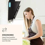 Klarstein Aurora 90 Smart, páraelszívó, 90 cm, 550 m³/ó, kéményes páraelszívó, háttérvilágítás, A++ termék 2. képe