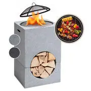 Blumfeldt Monolith, tűzrakóhely grillel, MGO és acél fedél, szikrafogó akciós termékkép 1