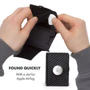 Slimpuro ZNAP Airtag Wallet, 12 kártya, érmés rekesz, 8,9 x 1,8 x 6,3 cm (Sz x M x M), RFID-védelem termék 2. képe