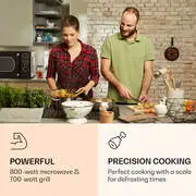 Klarstein Julieta, mikrohullámú sütő grillel, 20 l, 700 / 800 W, Ø 25,5 cm, 8 program termék 2. képe