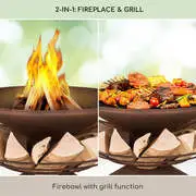 Blumfeldt Aguilera, tűzrakóhely grillel, Ø 65 cm, fatároló, acél termék 2. képe