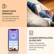 Klarstein Brauheld Smart 35, sörfőző üst, 35 l, 2500 W, 100°C, keringető szivattyú, rozsdamentes acél termék 2. képe
