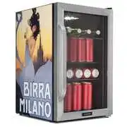 Klarstein Beersafe 70 Birra Milano Edition, hűtőszekrény, 70 liter, 3 polc, panoráma üvegajtó, rozsdamentes acél akciós termékkép 1