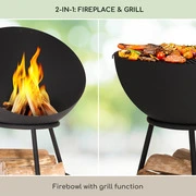 Blumfeldt Azuma, tűzrakóhely, Ø 66 cm, 2 mm, faszén- és grillrács, esővédő, piszkavas termék 2. képe