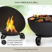 Blumfeldt Fireball Egon, tűzrakóhely, acél, kertbe vagy teraszra, Ø 66 cm, grill fedél termék 2. képe