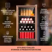 Klarstein Beersafe XXL, hűtőszekrény, 80 liter, 3 polc, E energiahatékonysági osztály, panoráma üvegajtó termék 2. képe