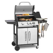 Klarstein Tomahawk 3.1 S, gázgrill, 3x3,6 kW-os égő + 2,7 kW-os oldalsó égő, 60x45cm, grill, rozsdamentes acélból készült akciós termékkép 1