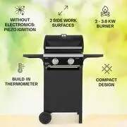 Klarstein Valdosta 2.0, gázgrill, 2 x 3,6 kW-os égő. rozsdamentes acél, mobil termék 2. képe