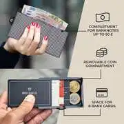 Slimpuro ZNAP Slim Wallet, 8 kártya, érmés rekesz, 8 x 1,5 x 6 cm (Sz x Ma x Mé), RFID-védelem termék 2. képe