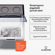 Klarstein Icefestival, jégkocka készítő, 12 kg/24 h, golyók, rozsdamentes acél termék 2. képe