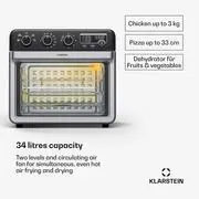 Klarstein Forrólevegős fritőz, Air Glaze, 2000 W, 34 l, 9 program, felső és alsó fűtés, 2000 W, 34 l, 9 program termék 2. képe