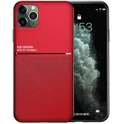 Samsung Galaxy A21 SM-A210F, Szilikon tok, közepesen ütésálló, mágneses tartóval kompatibilis, karbon minta, Wooze Carbon, piros akciós termékkép 1