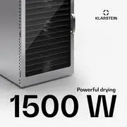 Klarstein Captain Jerky 160, aszalógép, 1500 W, 30-90 °C, 24 órás időzítő, rozsdamentes acél termék 2. képe