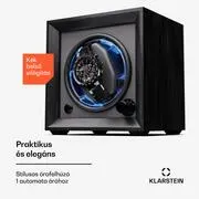 Klarstein Brienz 1, órafelhúzó, 1 óra, 4 üzemmód, fa megjelenés, kék belső világítás termék 2. képe
