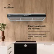 Klarstein Contempo Neo, páraelszívó, szekrény alatti, keringtetés, 175 m³/ó, SenseControl, integrált érintésvezérlés, rozsdamentes acél / akrilüveg termék 2. képe