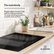 Klarstein Delicatessa 77 Flex beépíthető indukciós főzőlap 4 zóna 7000 W üvegkerámia termék 2. képe