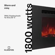 Klarstein Galeras 178, elektromos fali kandalló, 1800 W, LED termék 2. képe