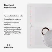 Klarstein Masterzone 60 Flex, indukciós főzőlap, max. 9600 W, beépített, 4 Flex zóna, ThermoBoost technológia, Smart technológia termék 2. képe