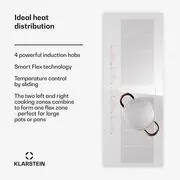 Klarstein Masterzone 90 Slim Flex, indukciós főzőlap, max. 7200 W, beépített, 4 zóna, 2 Flex zóna, ThermoBoost technológia, Smart Flex termék 2. képe