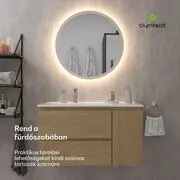 Blumfeldt Johnstone, mosdó és fürdőszoba szekrény, 90 cm, kerámia mosdó, Soft-Close záródású termék 2. képe