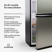 Klarstein Big Daddy Cool, hűtő-fagyasztó, 61/25 l, 2 szint, rozsdamentes acél termék 2. képe