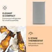Klarstein Alleinversorger, hűtőszekrény, 91 liter, E energiahatékonysági osztály, 2 emeletes fagyasztórekesz, rozsdamentes acél termék 2. képe