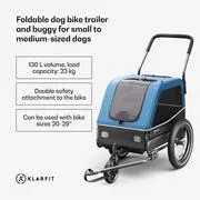 KLARFIT Goldie S Hybrid, kerékpár utánfutó kutyáknak, kis/közepes méretű kutyáknak, poliészter háló termék 2. képe