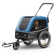 KLARFIT Goldie S Hybrid, kerékpár utánfutó kutyáknak, kis/közepes méretű kutyáknak, poliészter háló akciós termékkép 1