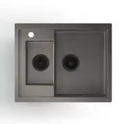 Klarstein TitanSteel konyhai mosogató, 61 x 50 cm, 2 mosogató, rozsdamentes acél, tűzálló akciós termékkép 1