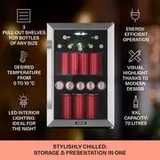 Klarstein Beersafe 70 Birra Edition, hűtőszekrény, 70 liter, 3 polc, panoráma üvegajtó, rozsdamentes acél termék 2. képe