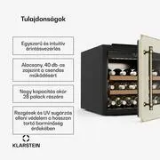 Klarstein Vinsider Victoria 28 borhűtő, 28 palack, érintés, UV-védelem, LED, csendes, 2 polc, 2 polc termék 2. képe