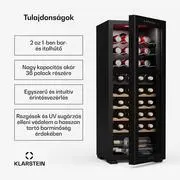 Klarstein Bovella 36 Duo+ borhűtő, 2 az 1-ben, 36 palack, 2 zóna, 7 polc, Érintéses vezérlés termék 2. képe