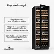 Klarstein Vinovilla Trio borhűtő, 143 palack, 3 zóna, 38 dB, 12 polc, kompresszor, 413 liter termék 2. képe