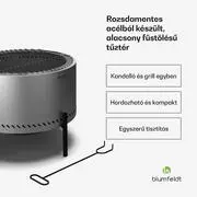 Blumfeldt Ignite Pure tűzhely, alacsony füstölés, grillrács, rozsdamentes acél, hordozható, esővédő fedél, fogantyúk termék 2. képe