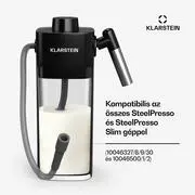 Klarstein SteelPresso tejtartály, praktikus kiegészítők, 0,55 liter, átlátszó termék 2. képe
