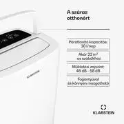 Klarstein DryFy 20L páramentesítő, 20 l/nap, 22m², 230 m³/h, időzítő, víztartály, mobil termék 2. képe