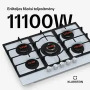 Klarstein Ignito 5 zónás gáz főzőlap, 5 Égő, elektr. gyújtás, Wok, cseppfolyósított vagy földgázhoz termék 2. képe