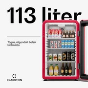Klarstein Audrey Evo italhűtő, Rretro kivitel, üvegajtó, 113 L, EEK C termék 2. képe