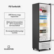 Klarstein GrandCooler italhűtő, 306 l, LED világítás, kerekekkel, 4 polc termék 2. képe