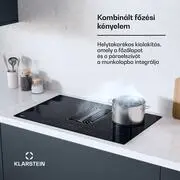 Klarstein AirJet Hybrid Down Air System, Indukciós főzőlap beépített páraelszívóval, 600 m³/h, EEK A+ termék 2. képe