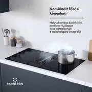 Klarstein AirJet Hybrid Down Air System, Indukciós főzőlap beépített páraelszívóval, 600 m³/h, EEK A+ termék 2. képe