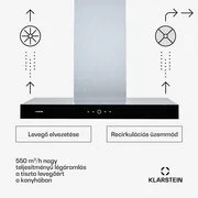 Klarstein SmartEdge páraelszívó, WiFi, csendes, erőteljes, LED, 550 m³/h, EEK A+ termék 2. képe