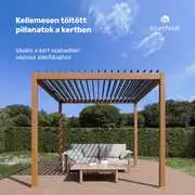 Blumfeldt LuminaHaven Pergola 3x3 Horganyzott acél Fa színű termék 2. képe