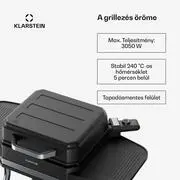 Klarstein Gatsby elektromos grill, Beltéri és kültéri használat, 3050 W, EasyGrill Concept, 240 °C-ig termék 2. képe