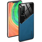 Samsung Galaxy A42 5G / M42 5G SM-A426B / M426B, Szilikon tok, bőr és plexi hátlap, közepesen ütésálló, mágneses tartóval kompatibilis, Wooze Texture, kék akciós termékkép 1