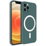 Apple iPhone 12 Mini, Szilikon tok, mágnes gyűrűvel, MagSafe töltővel kompatibilis, Wooze Magsafe Case, zöld termék 2. képe