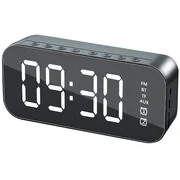 Rádiós hangszóró és ébresztőóra, bluetooth v5.0, LED kijelző, microSD kártyaolvasó, fm rádió, 3.5mm, Wooze Sunrise, fekete akciós termékkép 1