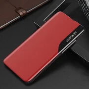 Samsung Galaxy A03s SM-A037F, Oldalra nyíló tok, stand, hívás mutatóval, Wooze FashionBook, piros termék 2. képe