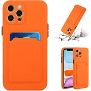 Apple iPhone 12 Mini, Szilikon tok, kártyatartóval, Wooze Card Slot, narancssárga termék 2. képe